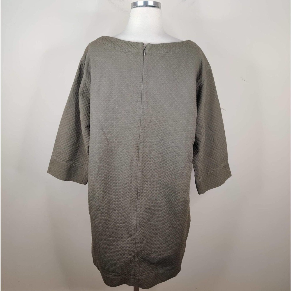 Gap Shift Dress Zipper Pockets Olive Green Cotton - Picture 6 of 7
